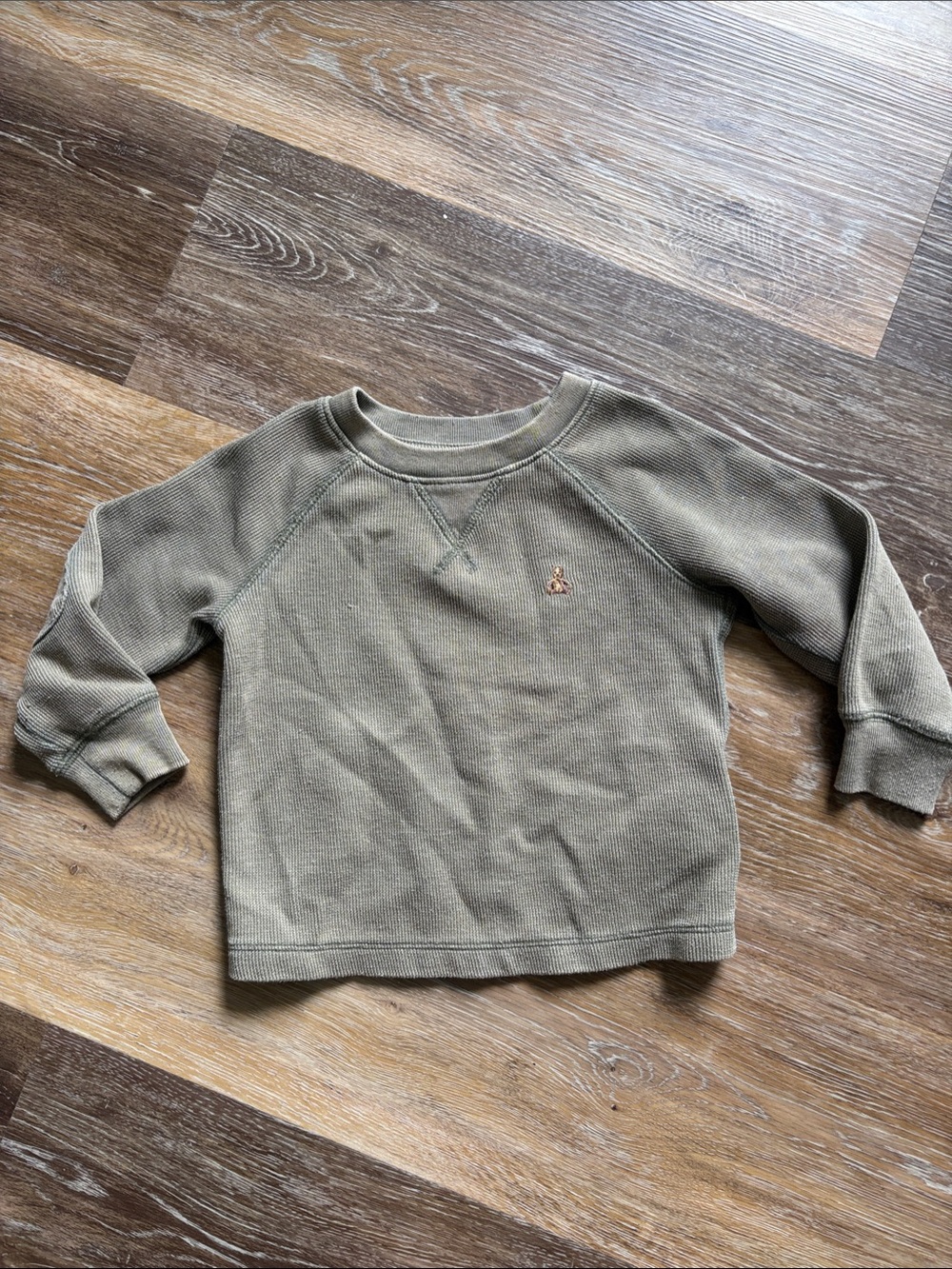 GAP Kids Olive Green Waffle Thermal Sweatshirt